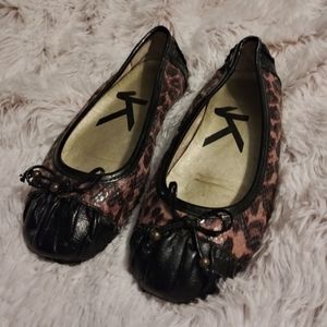 Anne Klein Sports Faux Leather Leopard Flats